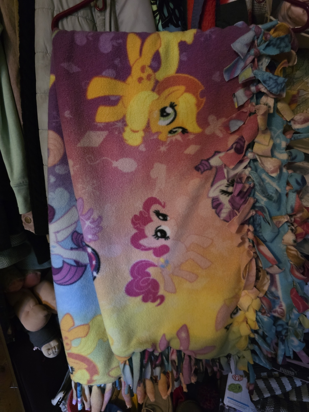 My Little Pony Rainbow Fleece Blanket - Yellow, Pink, Purple, Blue